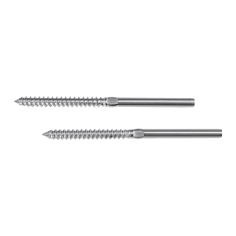 Stainless Steel DIY Rope Balustrade Kit 3.2mm Swage 2 x Lag Screw Term - 10 pack