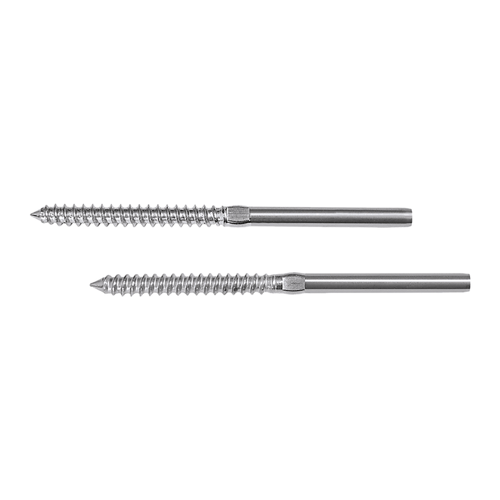 Stainless Steel DIY Rope Balustrade Kit 3.2mm Swage 2 x Lag Screw Term - 10 pack