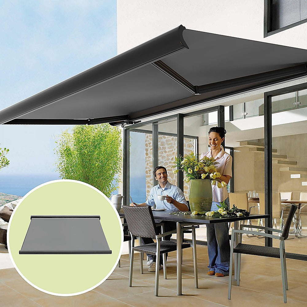 5.5m x 3.0m Retractable Folding Arm Awning Heavy Duty Full Cassette Motorised