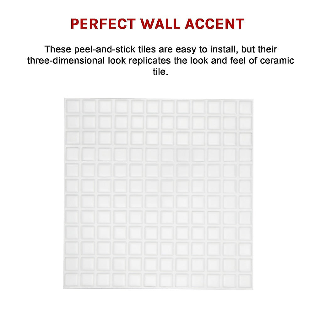 Tiles 3D Peel and Stick Wall Tile Stereoscopic Crystal White 10 Sheets