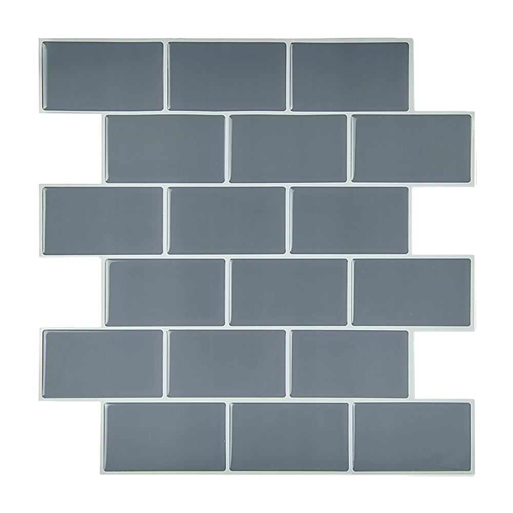 Tiles 3D Peel and Stick Wall Tile Dark Grey 10 Sheets