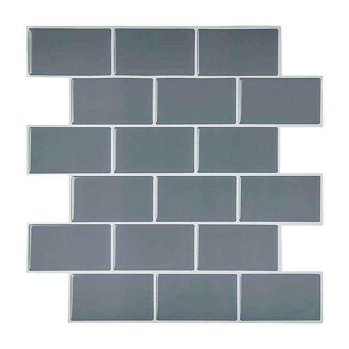 Tiles 3D Peel and Stick Wall Tile Dark Grey 10 Sheets