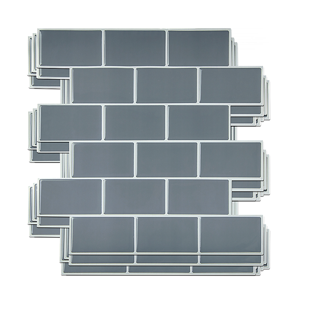 Tiles 3D Peel and Stick Wall Tile Dark Grey 10 Sheets