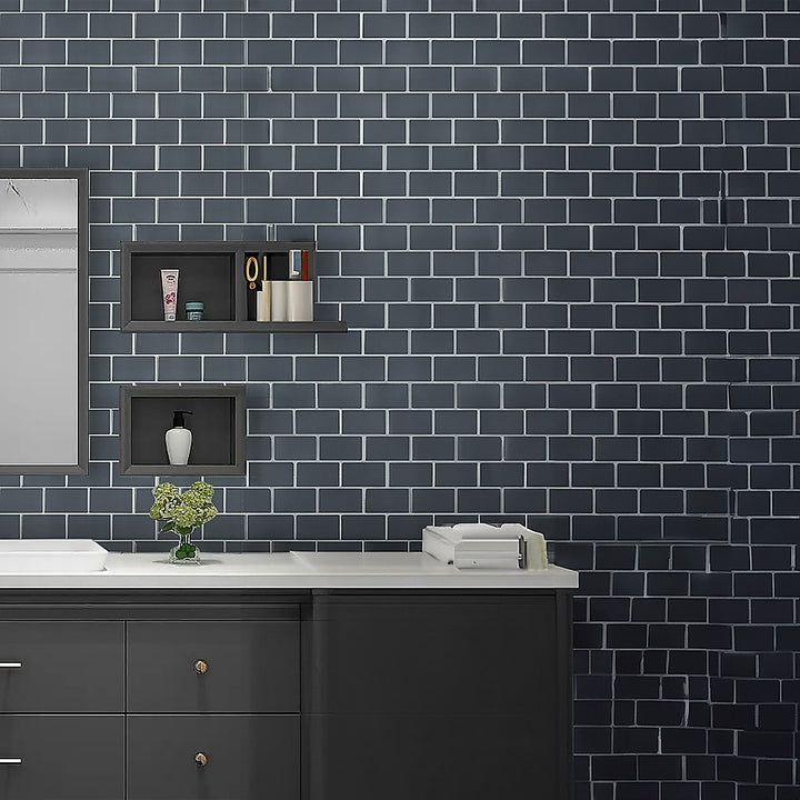 Tiles 3D Peel and Stick Wall Tile Dark Grey 10 Sheets