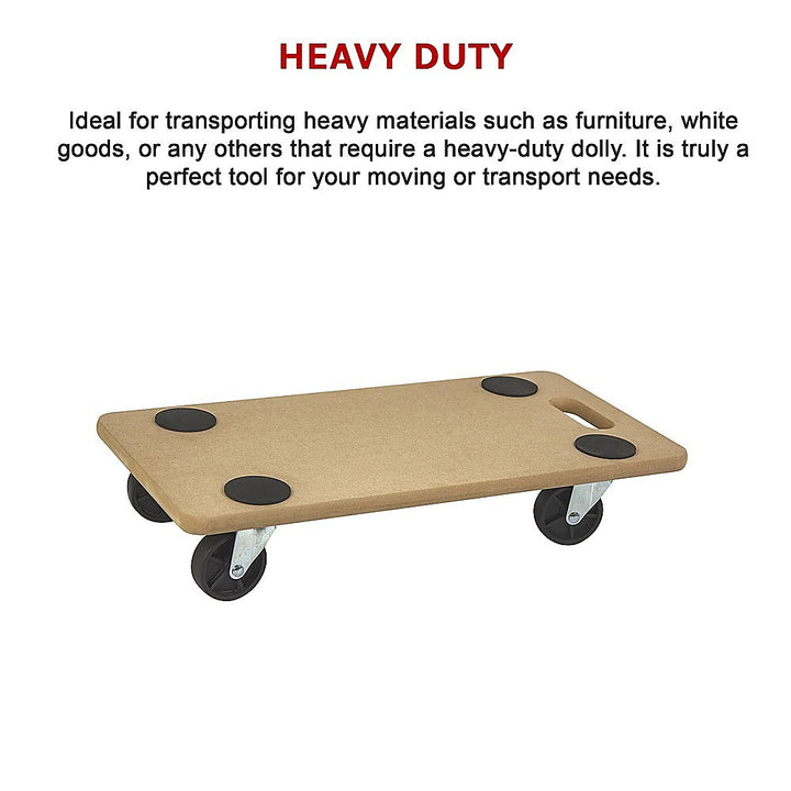 200kg Heavy Duty Hand Dolly Furniture Wooden Trolley Cart Moving Platform Mover