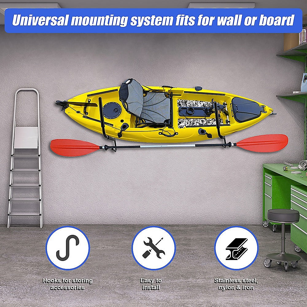 Pair Kayak Storage Rack Hanger Supporter Carrier Surfboard Holder Wall Bracket