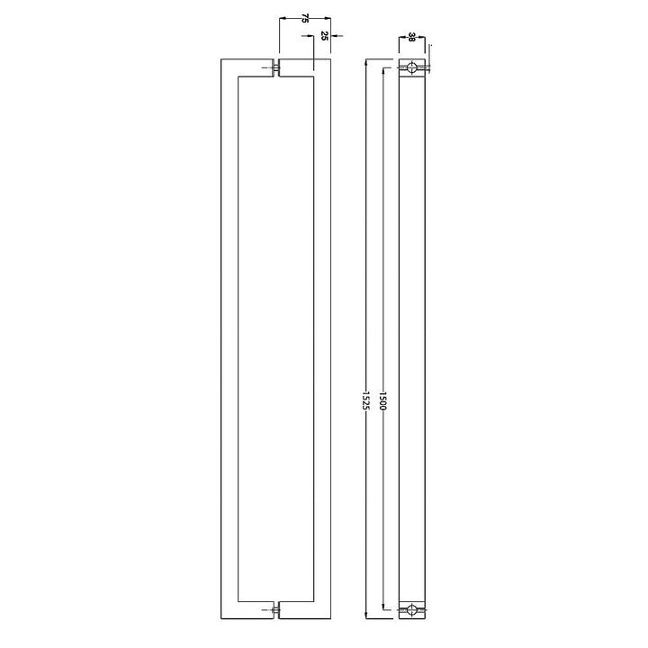 Entrance Door Pull Handle Matte Black 1500mm