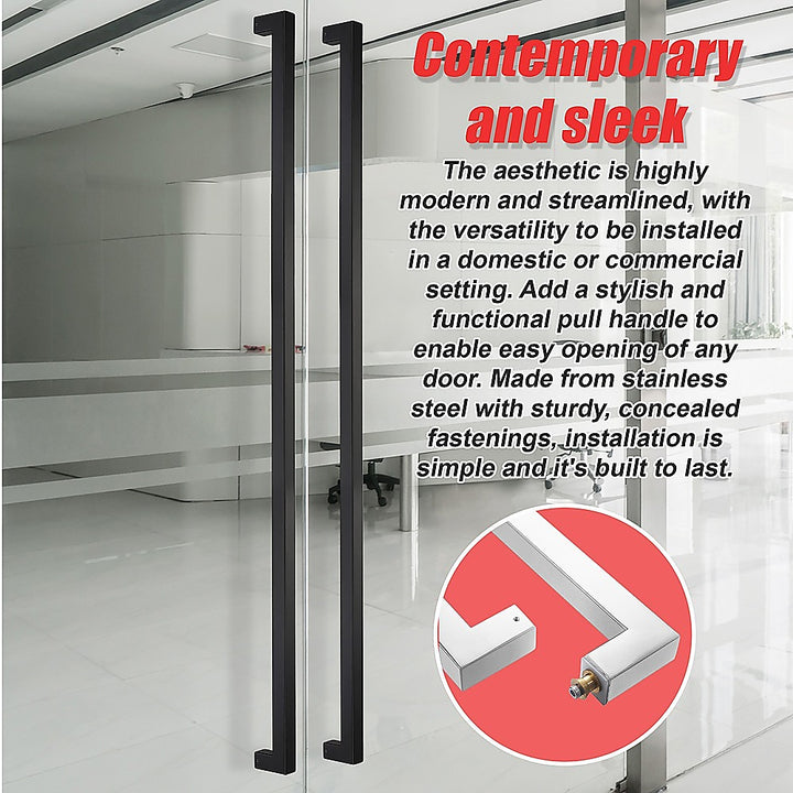 Entrance Door Pull Handle Matte Black 1500mm