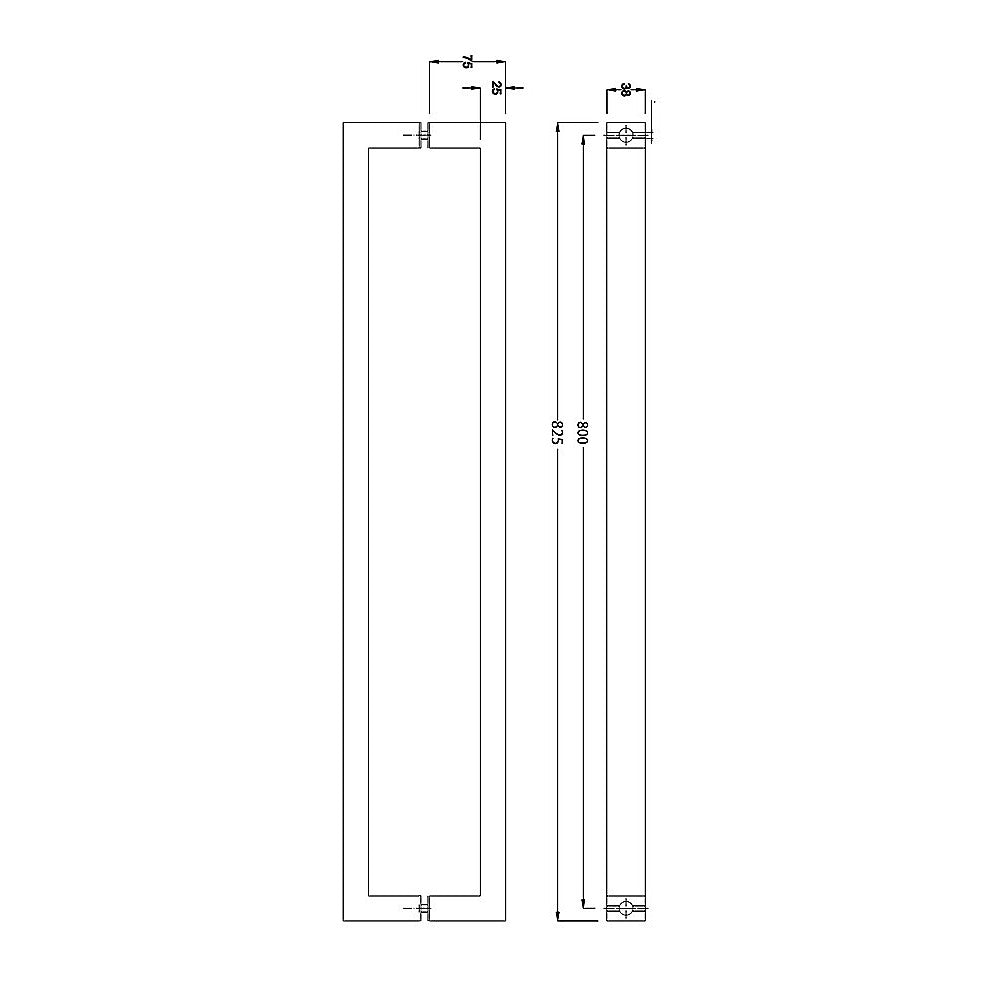 Entrance Door Pull Handle Brushed satin 800mm