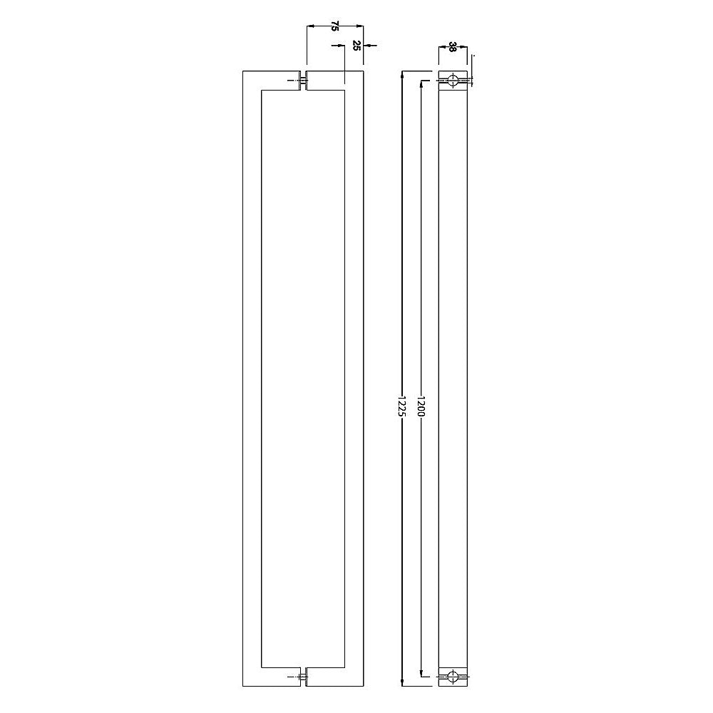 Entrance Door Pull Handle Brushed satin 1200mm