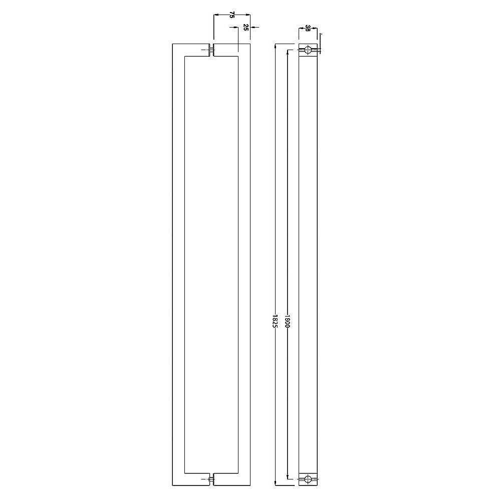 Entrance Door Pull Handle Brushed satin 1800mm