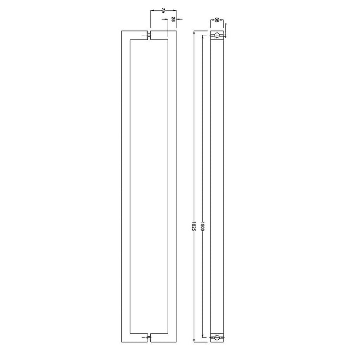 Entrance Door Pull Handle Brushed satin 1800mm