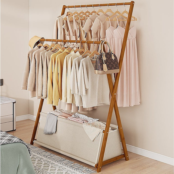 100cm Clothes Rail Rack Rack Garment Rack Freestanding Hanger Bedroom Clothing Rack With Lower Storage Shelf