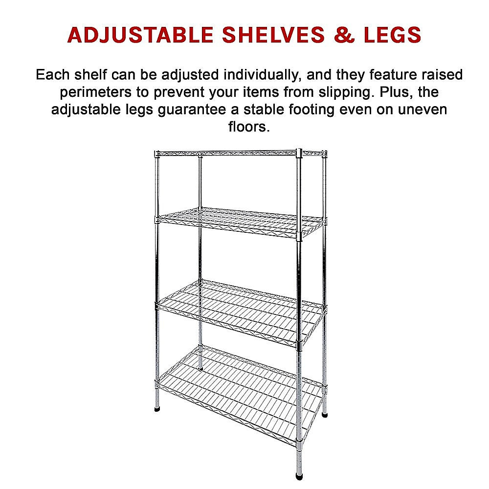 Modular Wire Storage Shelf 1200 x 450 x 1800mm Steel Shelving