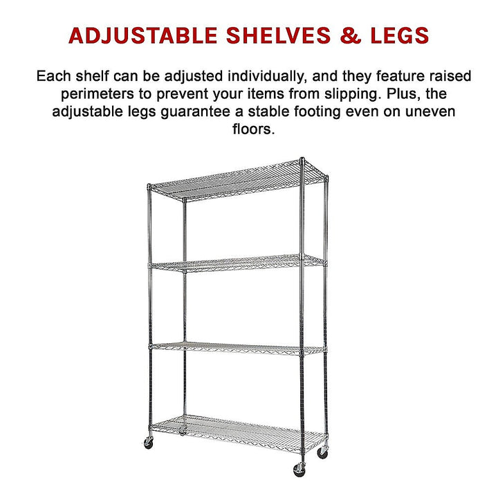 Modular Wire Storage Shelf 1200 x 450 x 1800mm Steel Shelving