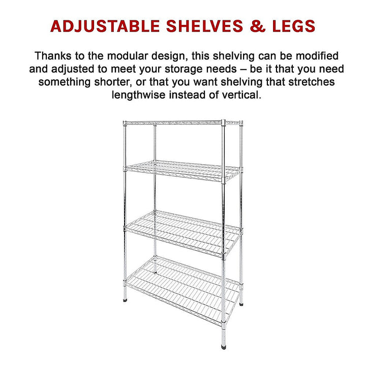 Modular Wire Storage Shelf 900 x 350 x 1800mm Steel Shelving