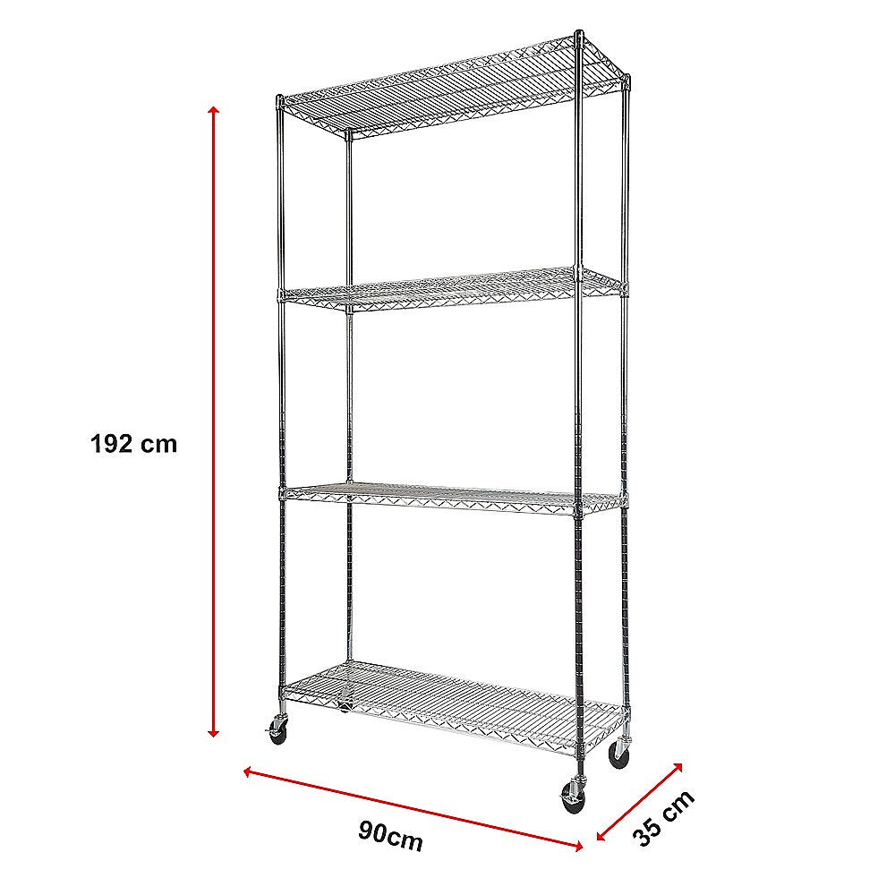 Modular Wire Storage Shelf 900 x 350 x 1800mm Steel Shelving