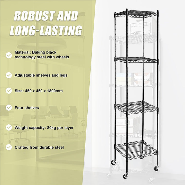 Modular Wire Storage Shelf 450 x 450 x 1800mm Steel Shelving