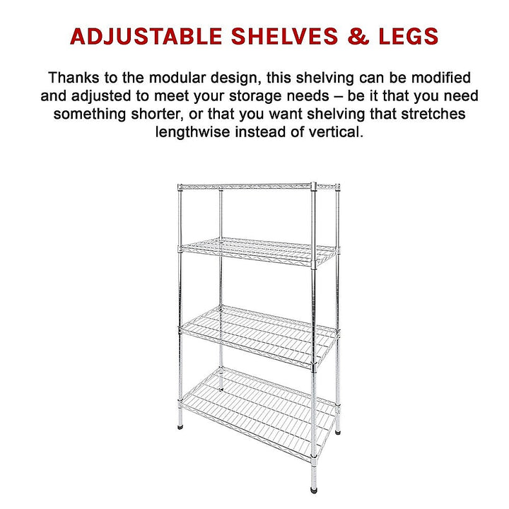 Modular Wire Storage Shelf 1200 x 600 x 1800mm Steel Shelving