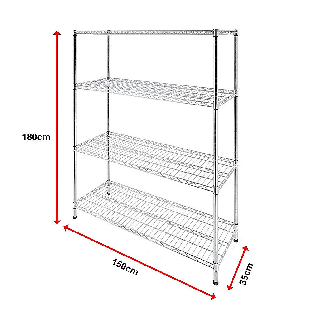 Modular Wire Storage Shelf 1500 x 350 x 1800mm Steel Shelving