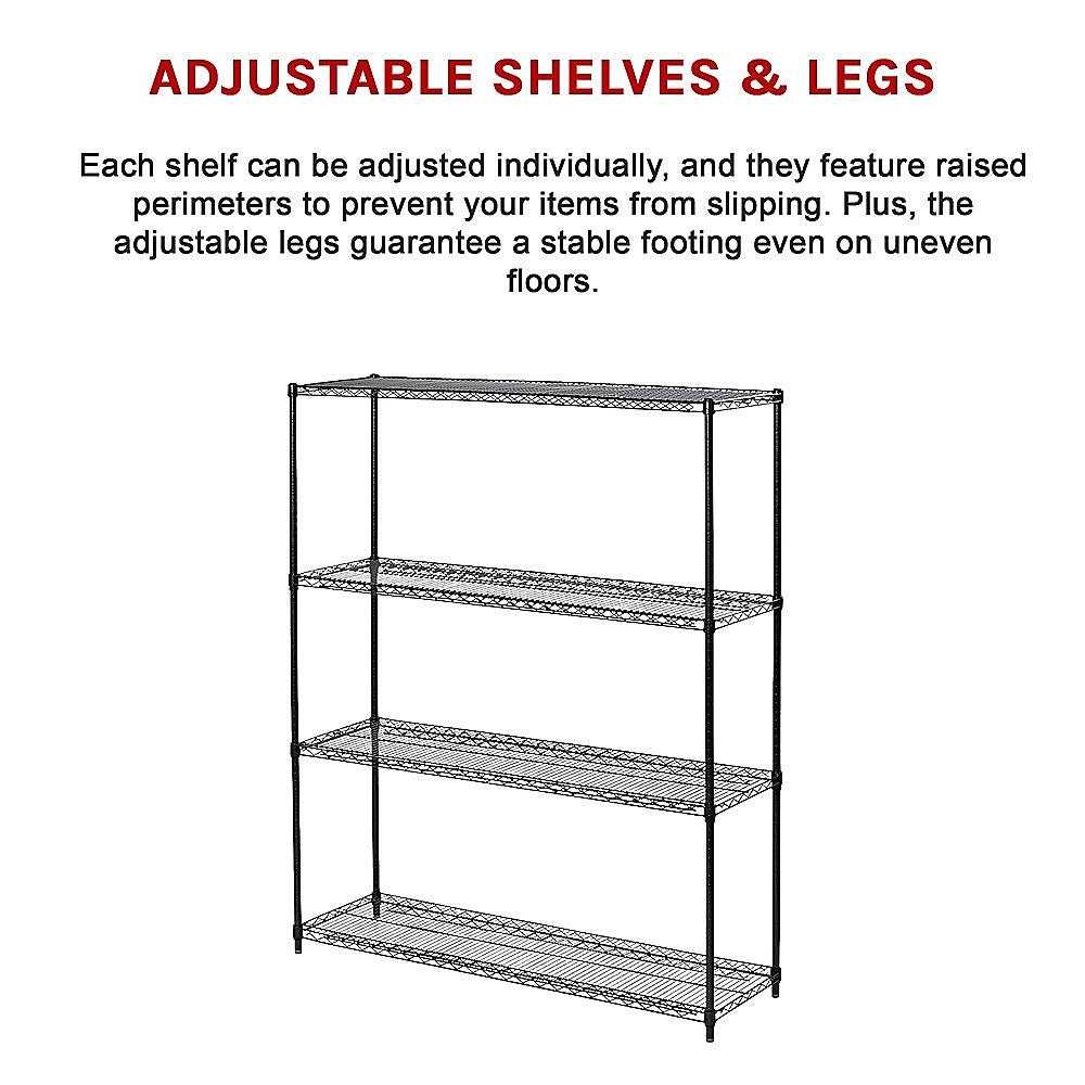 Modular Wire Storage Shelf 1500 x 350 x 1800mm Steel Shelving