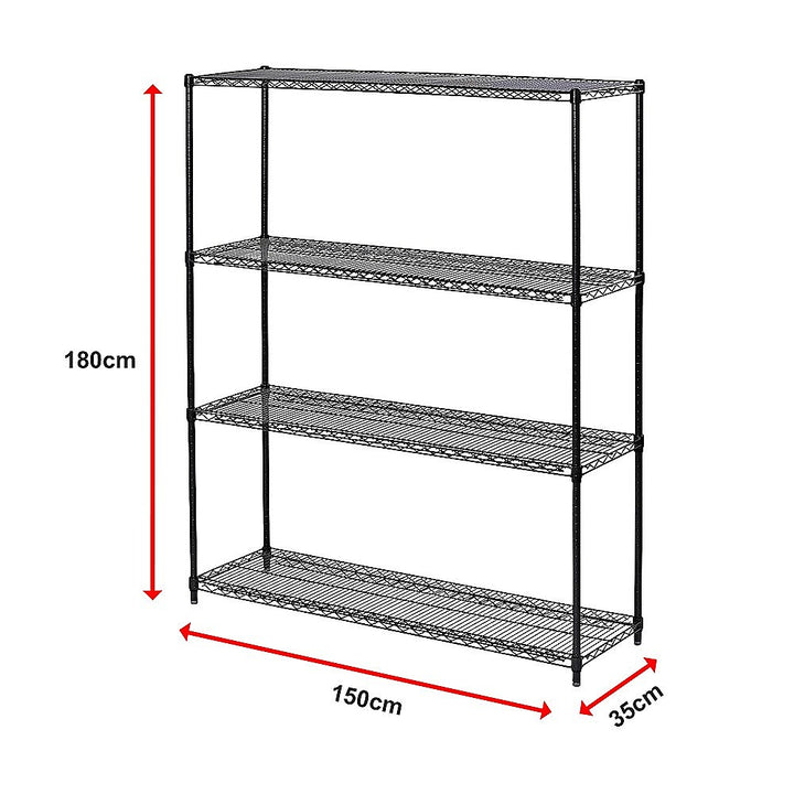 Modular Wire Storage Shelf 1500 x 350 x 1800mm Steel Shelving