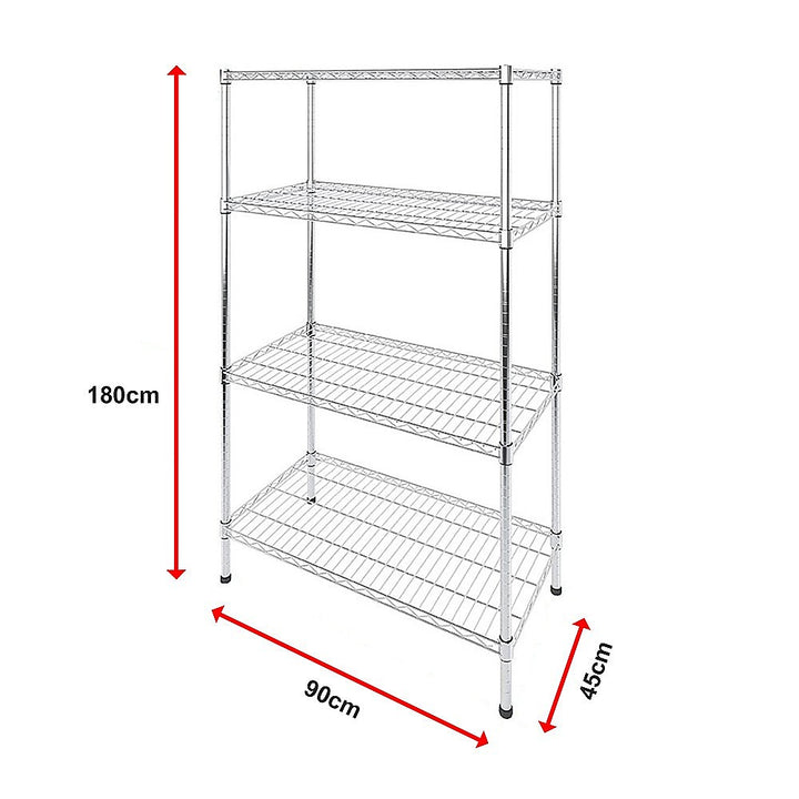 Modular Wire Storage Shelf 900 x 450 x 1800mm Steel Shelving