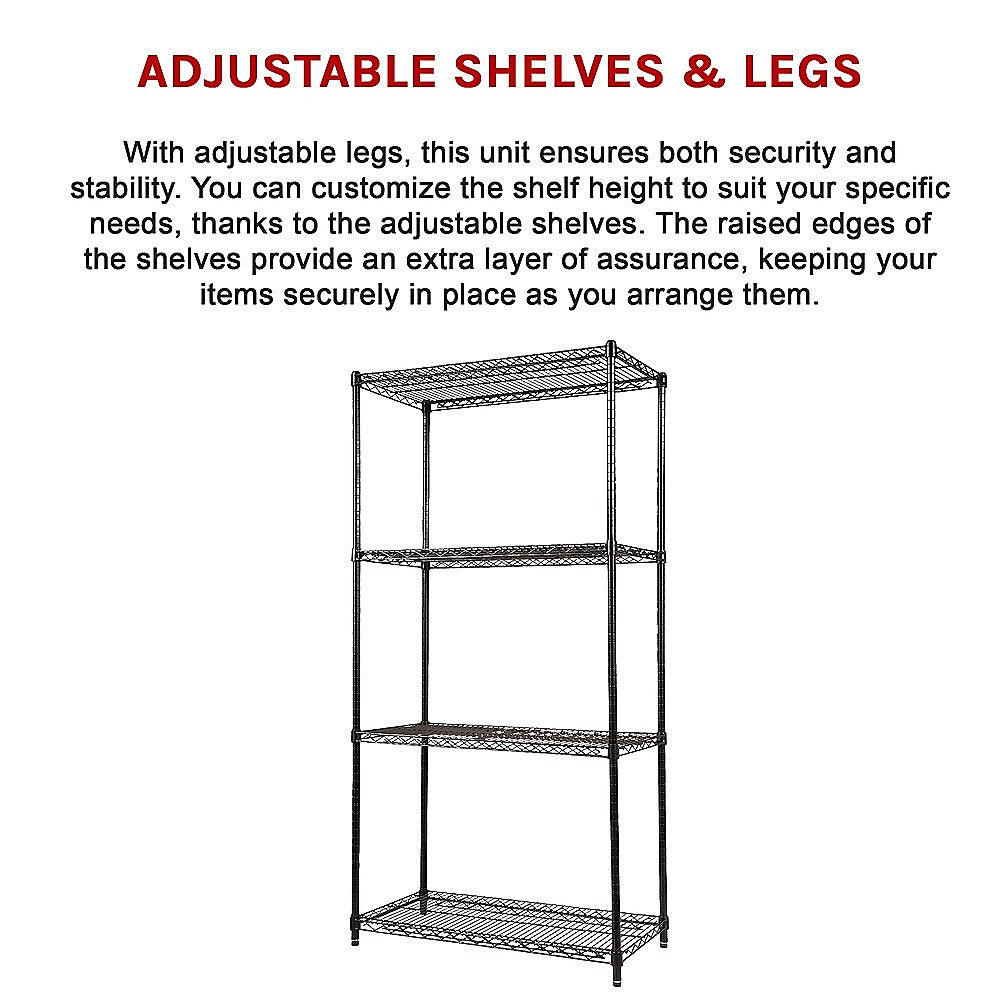 Modular Wire Storage Shelf 900 x 450 x 1800mm Steel Shelving