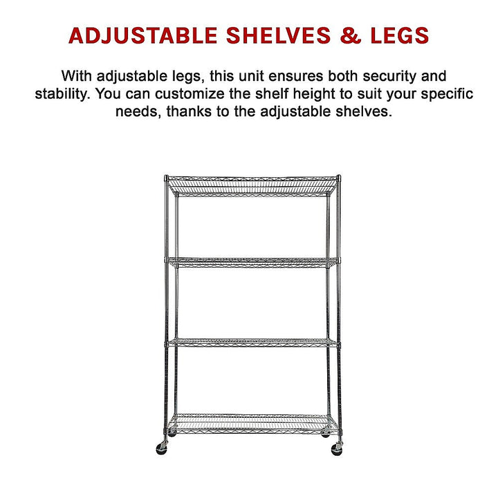 Modular Wire Storage Shelf 900 x 450 x 1800mm Steel Shelving