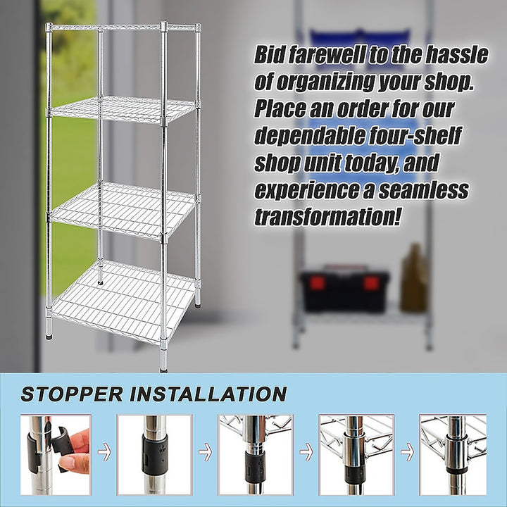 Modular Wire Storage Shelf 350 x 350 x 1800mm Steel Shelving