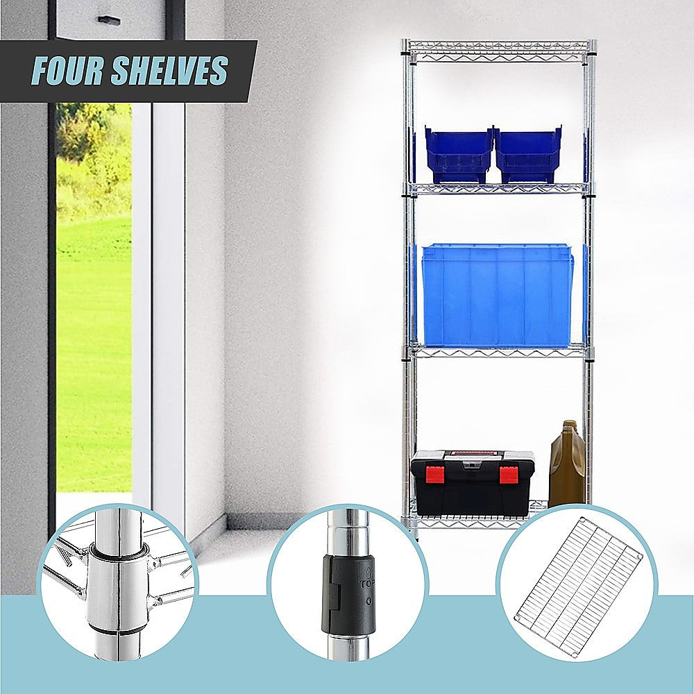 Modular Wire Storage Shelf 350 x 350 x 1800mm Steel Shelving