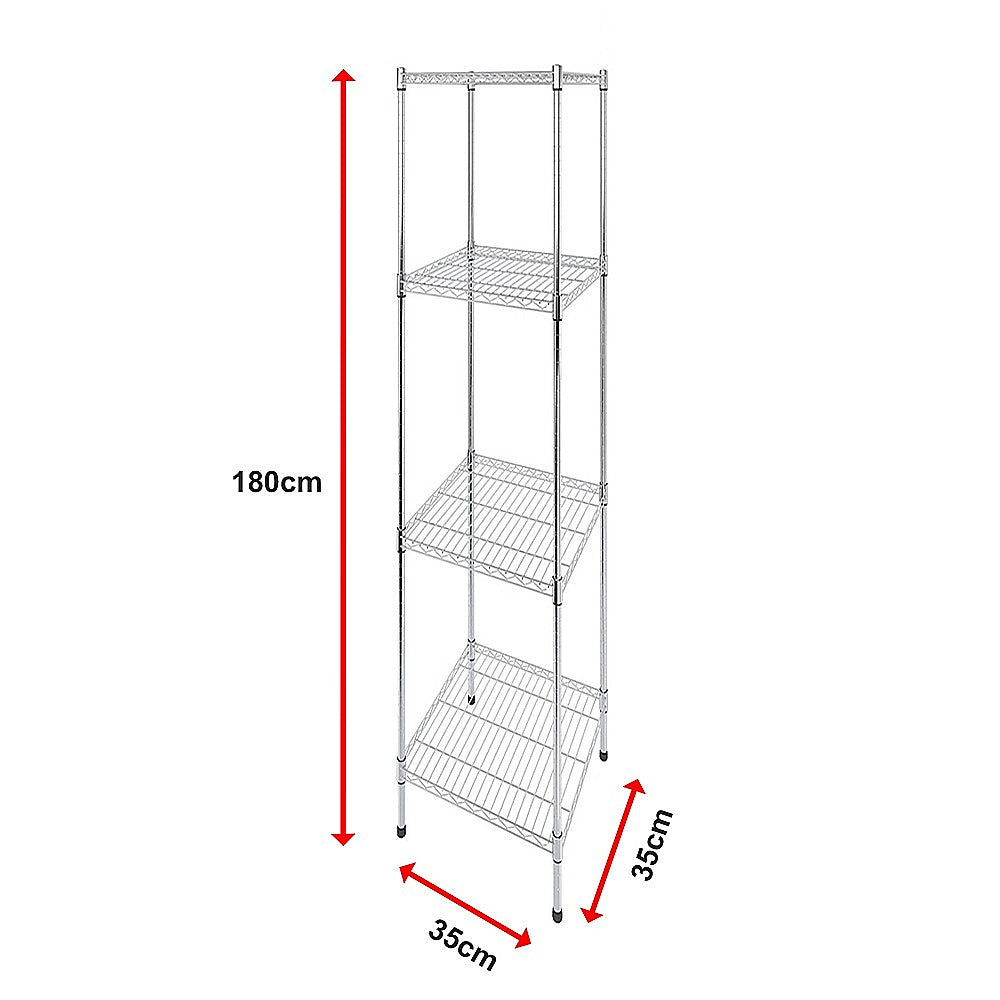 Modular Wire Storage Shelf 350 x 350 x 1800mm Steel Shelving