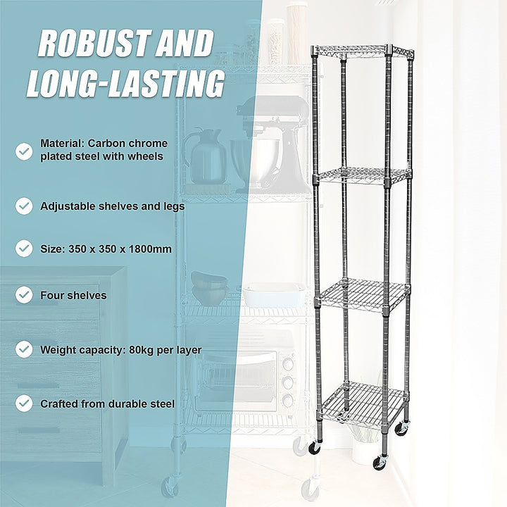 Modular Wire Storage Shelf 350 x 350 x 1800mm Steel Shelving