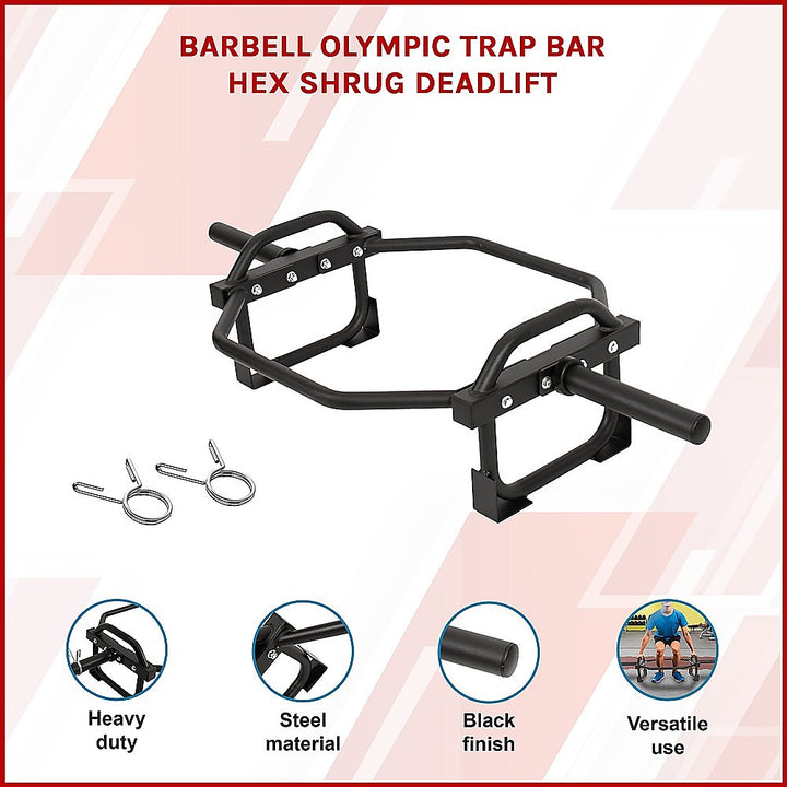 Barbell Olympic Trap Bar Hex Shrug Deadlift