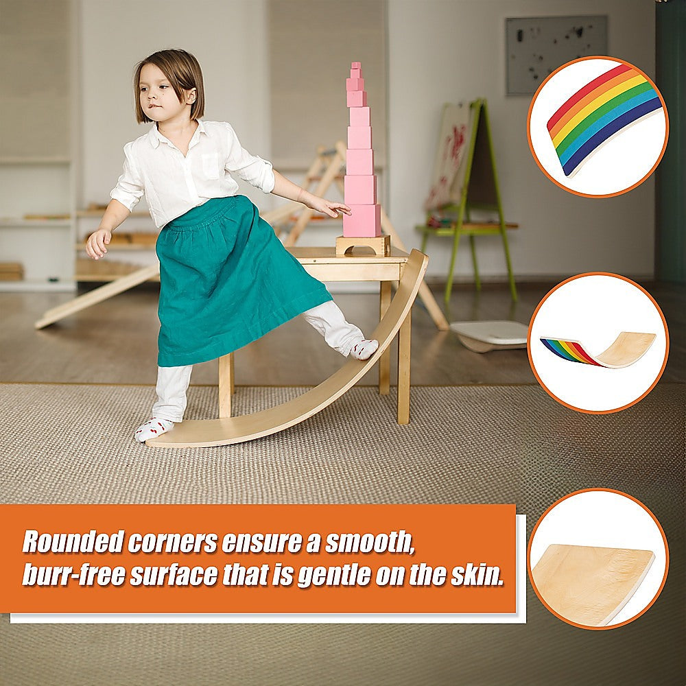 Wooden Wobble Balance Board for Kids Toddlers Adults