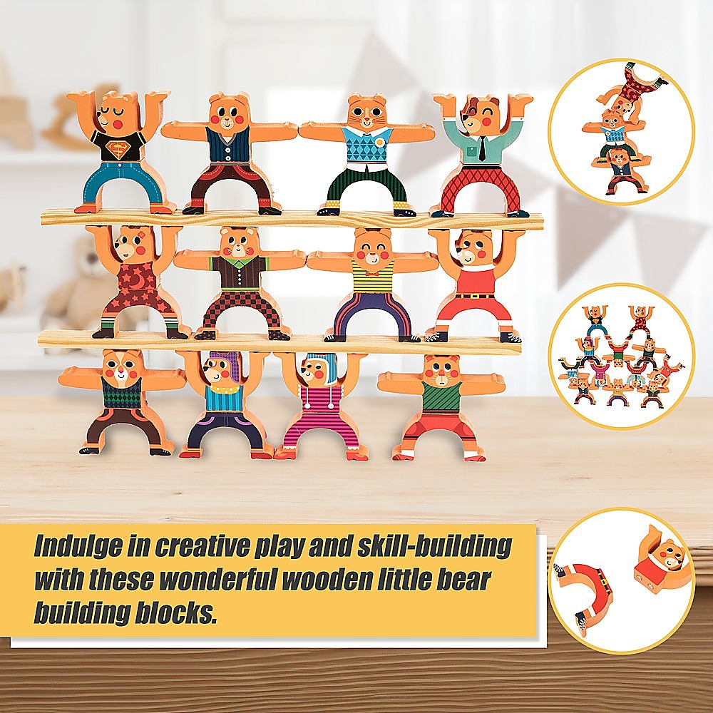 Balancing Stacking Blocks Educational Balance Wooden Acrobatic Toys Game