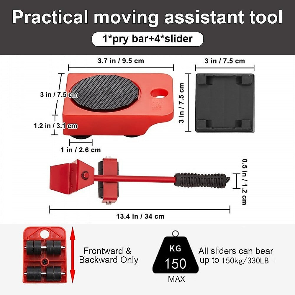 4 X All-purpose Dolly Plastic Heavy Duty Furniture Mover Slider Set