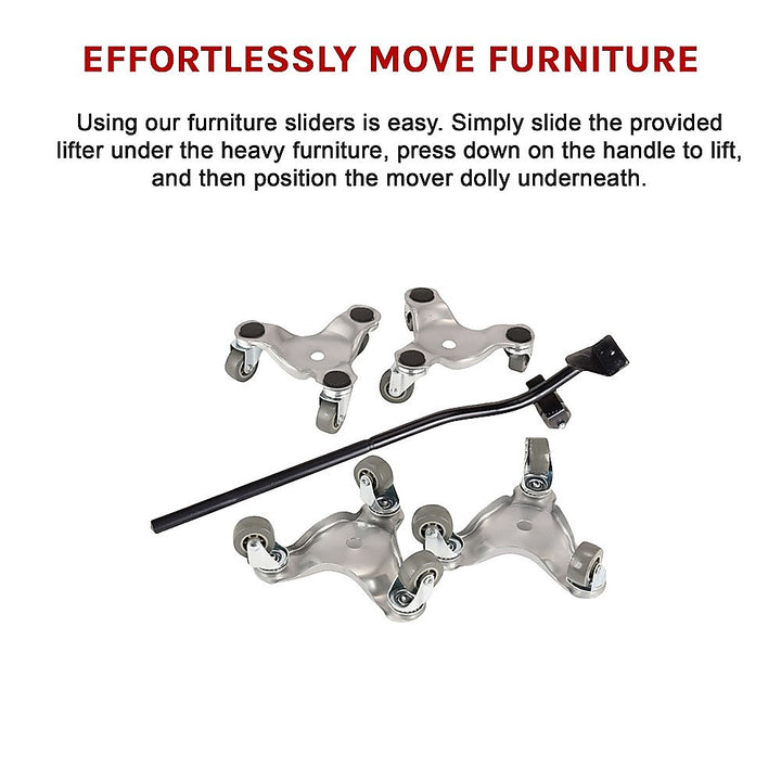 4 X All-purpose Dolly Metal Heavy Duty Furniture Mover Slider Set