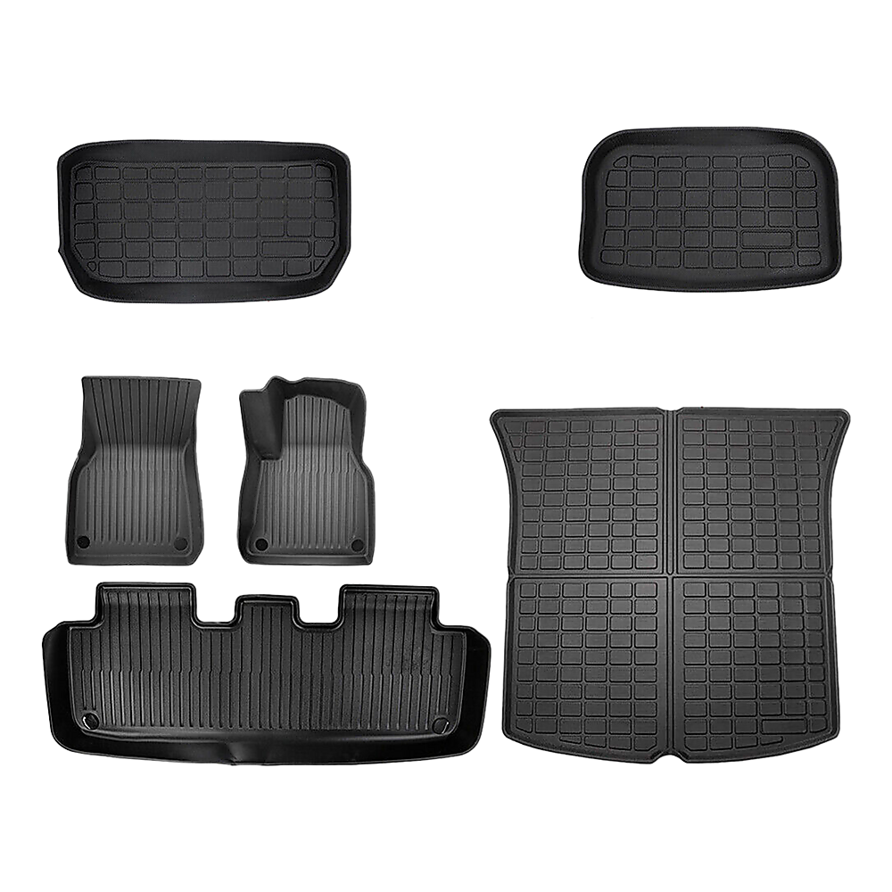 6 piece Tesla Model Y Floor Mats for Front and Rear Trunk Front Passenger and Driver Side