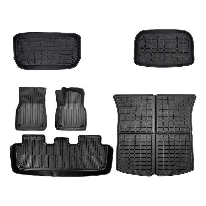 6 piece Tesla Model Y Floor Mats for Front and Rear Trunk Front Passenger and Driver Side