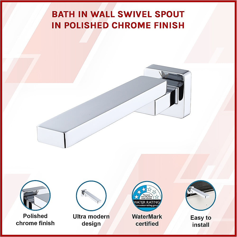 Bath In Wall Swivel Spout in Polished Chrome Finish