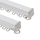 1.5m Double Curtain Tracks Aluminium Rail & Brackets For Both Curtain and Sheer with ceiling and wall accessories