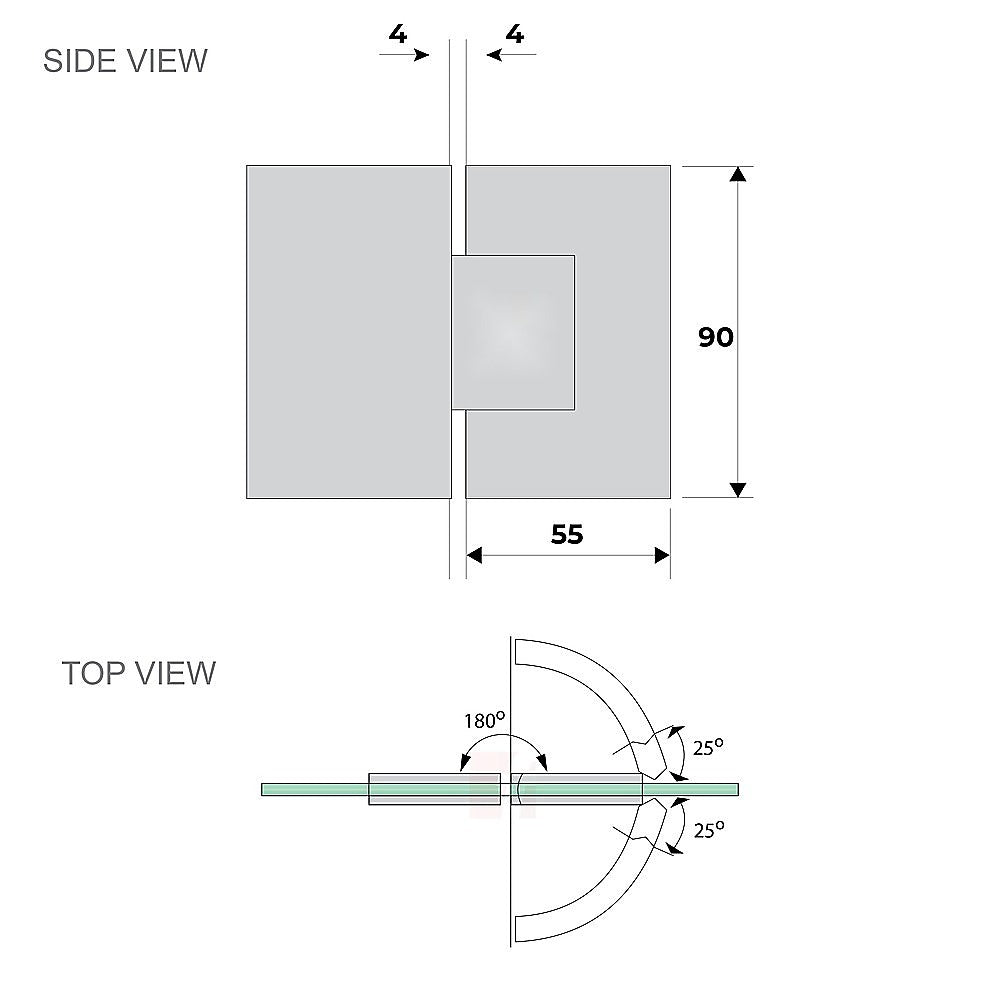 100cm Frameless Glass Bath Screen with Stainless Steel Brackets - Gold