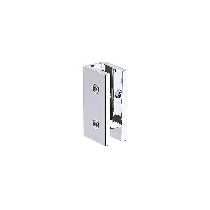 110cm Wall to Wall Frameless Shower Screen with Chrome Brackets and SS Hinges, Square Knob Handle