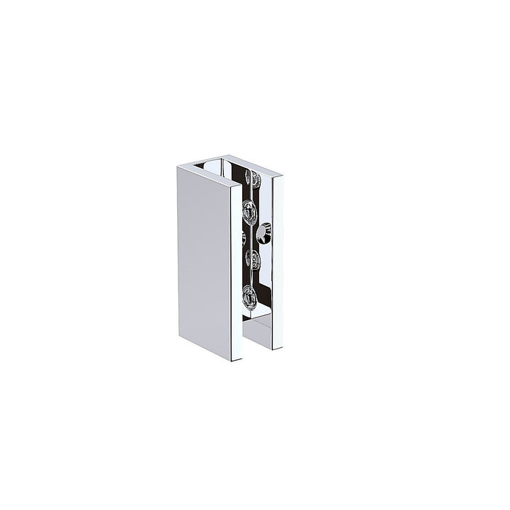 110cm Wall to Wall Frameless Shower Screen with Chrome Brackets and SS Hinges, Square Knob Handle