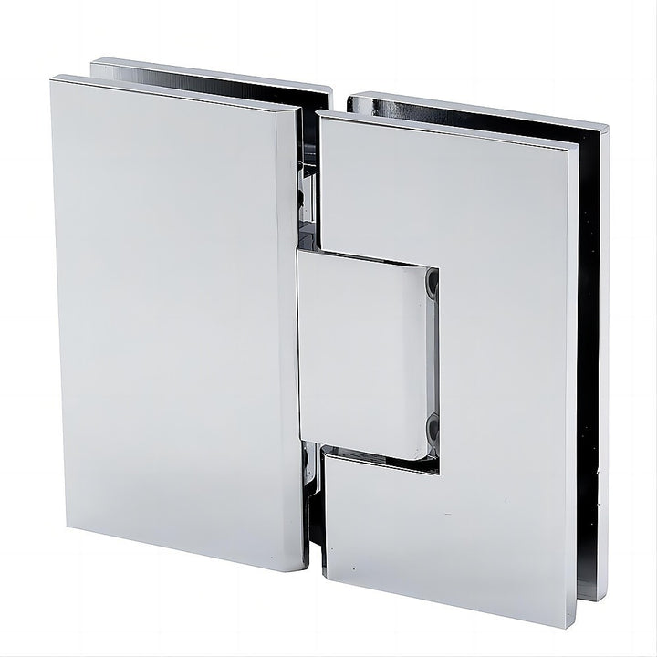 110cm Wall to Wall Frameless Shower Screen with Chrome Brackets and SS Hinges, Square Knob Handle