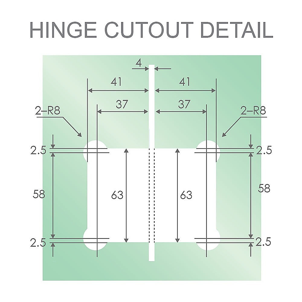 110cm Wall to Wall Frameless Shower Screen with Chrome Brackets and SS Hinges, Square Knob Handle