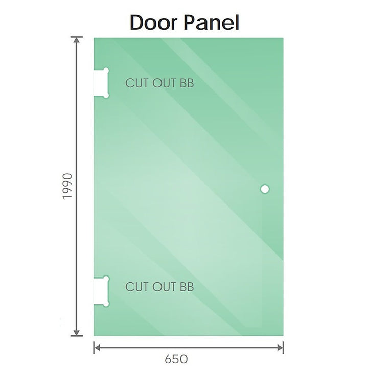 110cm Wall to Wall Frameless Shower Screen with Chrome Brackets and SS Hinges, Square Knob Handle