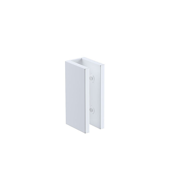 120cm Wall to Wall Frameless Shower Screen with White Brackets and SS Hinges, Square Knob Handle