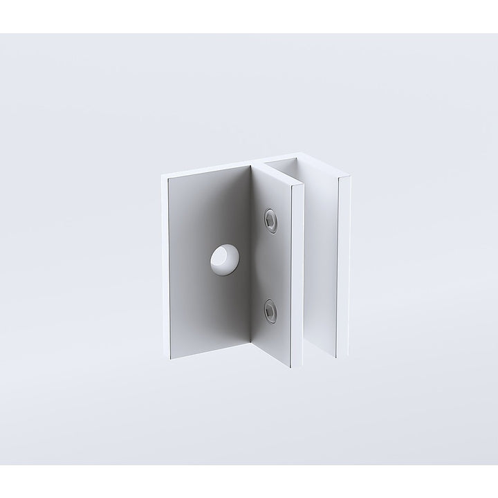 120cm Wall to Wall Frameless Shower Screen with White Brackets and SS Hinges, Square Knob Handle